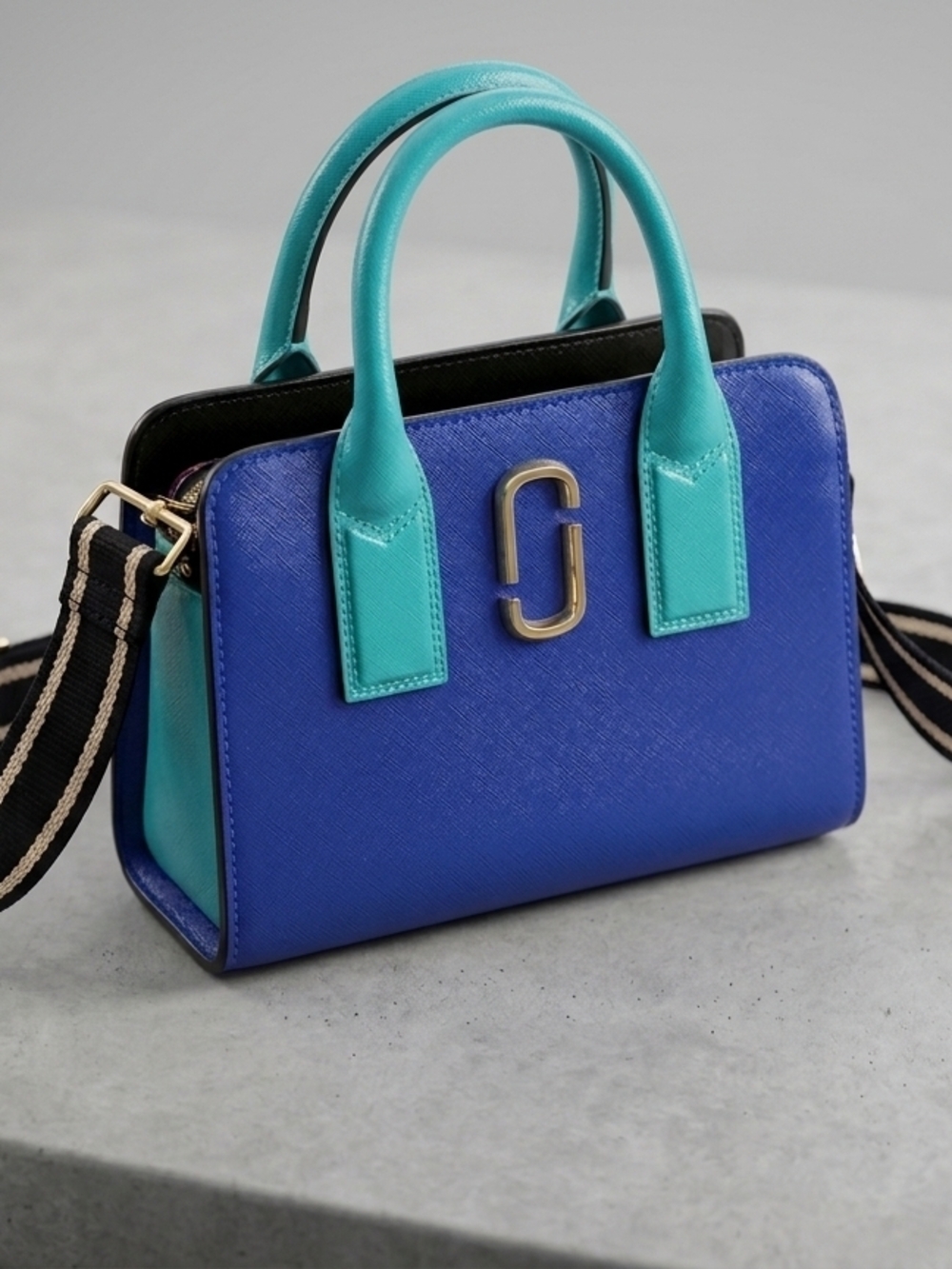 Marc Jacobs Blue and Teal Snapshot Small Tote Bag